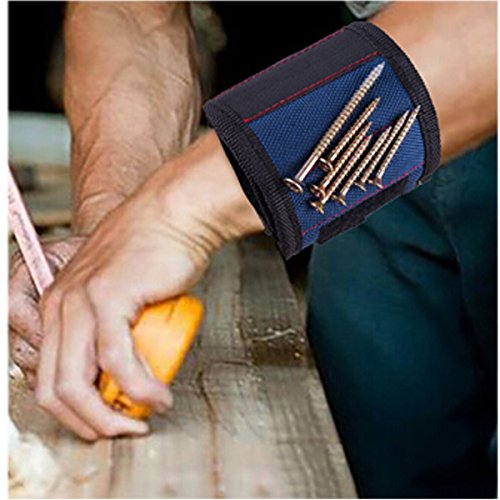 Latinaric Blau 39×5 cm Nylon Abeiter Atmungsaktiv Magnetarmband für Schrauben Nägel Bolzen - 6