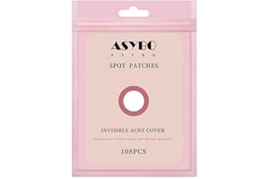 ASYBO Akne-Pflaster, absorbierende Pickelpflaster, durchscheinende Hydrokolloid-Fleckenpflaster, unsichtbare Fleckenaufkleber, Gesichtsbehandlung, schnelle Heilung, zwei Größen (108 Pflaster)