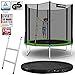 Produktbild Kinetic Sports Outdoor Gartentrampolin Komplett-Set inkl. Sicherheitsnetz Randabdeckung Leiter Abdeckplane für Kinder und Erwachsene Ø 244 cm GRÜN