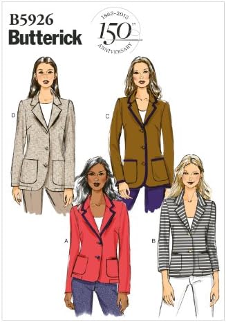 Patterns B5926 Size B5 8 - 10 - 12 - 14 - 16 Misses' Petite Jacket, White