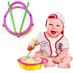 Negi Battery Operated Musical Multi-Colored Flash Drum for Kids
