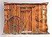 Produktbild Western Pillow Sham, Ancient West Rural Town Rustic Weathered Wooden Wall Door Wagon Wheel in Front Image, Decorative Standard Queen Size Printed Pillowcase, 30 X 20 Inches, Peru