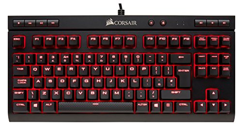 Corsair K63 - Teclado mec  nico Gaming  Cherry MX Red  retroiluminaci  n LED roja  QWERTY Espa  ol   Negro