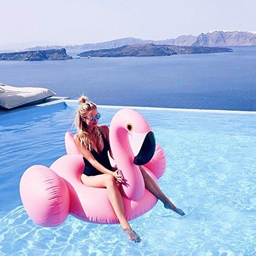 CilyCily Gaint Inflatable Flamingo Pool Float Raft Swim Ring Outdoor Swimming Water Pool Party Fun Toy Outdoor Leisure Beach Ocean River Ride On Floaty Home Lawn decoration with Rapid Valves