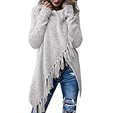 iHENGH Vorweihnachtliche Karnevalsaktion Damen Herbst Winter Bequem Lässig Mode Frauen Streifen Poncho Herbst Quasten Slash Gradient Schal Saum Fransen Lose Pullover