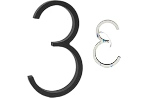 Ywonoby Door Numbers, 5 Inches 3D Self Adhesive House Numbers, Address Numbers Stickers for House Mailbox Apartment Hotel Courtyard Black(3)