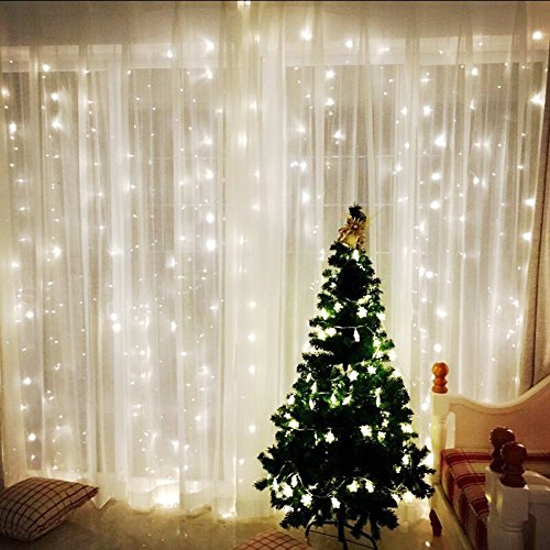 Upgraded OMGAI 300LEDs Vorhang-Licht Mit 8 Modi Für Weihnachten Neujahr Party Hochzeit Home Decoration Fairy Lights Garden Decorations 3m*3m (Upgraded Low Voltage) Weiß - 7