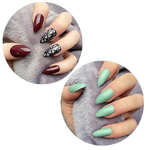 MAKARTT® 500Pcs Französisch Klar Scharf Ende Volle Deckung Stilett falsche Nagelspitzen (Natur) - 6