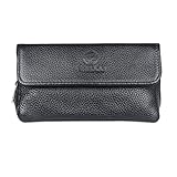 HOMDREAM Blague à Tabac en Cuir De Vachette De Haute Qualité,Black