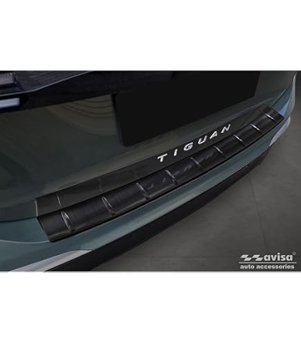 Avisa Protezione paraurti Posteriore in Acciaio Inox Nero Compatibile con Volkswagen T-ROC & T-ROC Cabrio 2017-2022 & Facelift 2022- 'Strong Edition