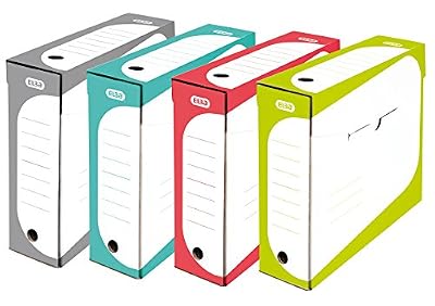 ELBA Lot de 4 Boîtes d'archive A4 Gamme Universelle - Manuelle - 8 cm - Assortis