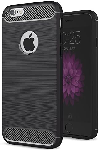 iPhone 6 Plus/6s Plus Case, HOWSEN Carbon Fiber Resilient Rugged Armor Cover for iPhone 6 Plus/6s Plus (Black)