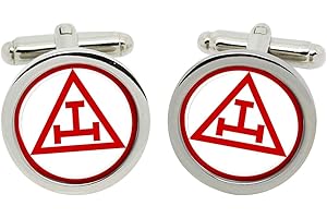 GIFT SHOP Royal Arch Masonry Triple Tau Cufflinks in Chrome Box