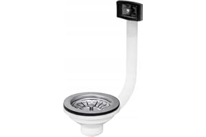 ‎GRANITAN Granitan küchenspüle sieb, Spülbecken-Sieb für Loch 115mm mit qudratischem, Überlauf, Standardgrößen, küchenspüle stöpsel- Stopper Siebkörbchen