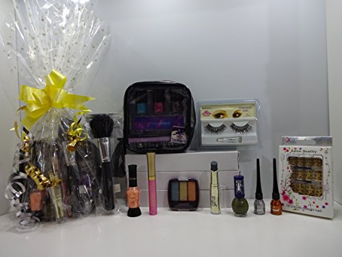 15pc Make Up Gift Hamper - Mix Brands Make Up + Nails + Eyelashes Gift Wrapped Gift Hamper For Her ~02~