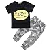 Zhuannian Baby Boys Letter Print T-shirt and Trousers Outfit (2-3Y)