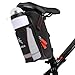Produktbild Qianyou Fahrrad Satteltaschen, 750ML Nylon Fahrrad Tasche Fahrradtasche Mountainbike Tasche mit Flaschentasche für Fahrrad, Mountainbikes, Rennrad,Schlüssel, Telefon bis 7 Zoll, Schwarz