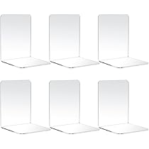 6x Transparente Buchstützen Aus Acryl – XXL 17,5x12x12 Cm, Mit 24 Silikonpads, Rutschfest & Stabil