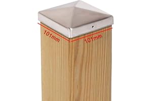 VIVAGARDEA 4 x PFOSTENKAPPE PYRAMIDE 101 x 101 MM EDELSTAHL