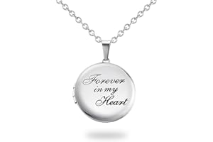 PHOCKSIN Heart Locket Necklace for Girls Silver Lockets for Women as Birthday Presents with Engraved Text Photo Locket that Holds Pictures