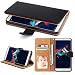 Produktbild Huawei Honor 7X Hülle, SOWOKO Ledertasche Schutzhülle Flip Case Brieftasche Handytasche mit Kartenhalter und Ständer/ Magnetverschluss für Huawei Honor 7X, Schwarz