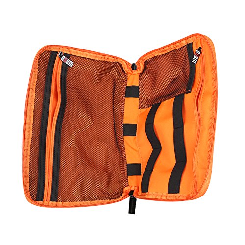 BUBM Organizer Tragetasche USB-Speicherstick Karte mit Großem Verstauen Bewahrungstasche für Elektronische Zubehöre Reise Organisasor Tasche mit Griff (Groß, Grau) - 5