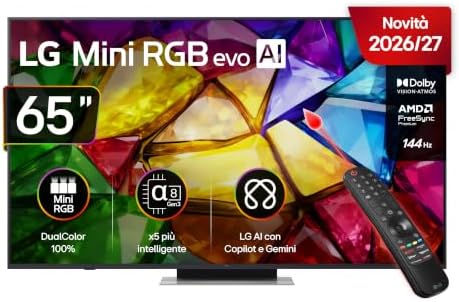LG Mini RGB 65 Pollici, Serie MRGB87 2026 Smart TV 4K - 65MRGB87B6B