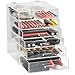 Beautify 6 Tier Clear Acrylic Cosmetic Makeup Cube Organiser With 5 Drawers & Removable Divider