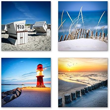 Cairnsi 4 pieces Modern beach of fresco art painting home decoration murals art decorative painting.sea