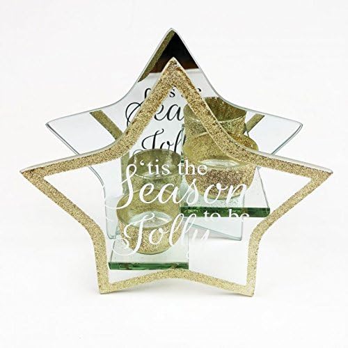 Wallpaper Warehouse Star Christmas Tealight Holder 'Tis The Season To Be Jolly