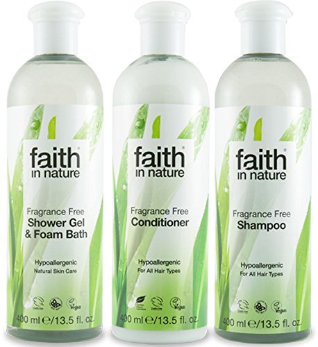 Faith In Nature Fragrance Free Shampoo, Conditioner & Shower Gel Trio