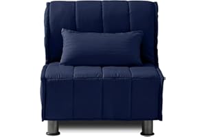 EVERGREENWEB MATERASSI & BEDS EVERGREENWEB - Divano Letto 2 in 1 con Materasso Singolo 80x190 Ortopedico, Prontoletto RICHIUDIBILE 1 Posto con Rivestimento SFODERABILE e Lavabile, Cuscino SUPERSOFT Abbinato color Blu - EVENING