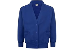 EFTINAN Girls Cardigan Sweatshirt 2 Front Pockets Raglan Sleeves Ribbing On Cuffs Welt & Neck Casual Or School Wear UK