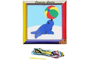 Distrifil Kit Canevas Otarie au Cirque 16 x 16 cm Gros Trous