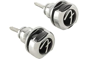 Fender Infinity Strap Locks, Chrome, Sicherheits-Gurtknöpfe für E-Gitarre & Bass, einfache Montage, stabiler Halt, schützt vor Abrutschen, langlebiges Metall-Design, inkl. Befestigungsschrauben