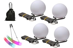 Hitopin 4 Piezas Juego de Bolas LED POI, LED POI Balls, Bolas de Malabares, Bolas LED POI Mejoradas con Colores Arcoiris, Bola de Malabares Luminosa, para Bailar, Espectáculos de Luces, Carnaval