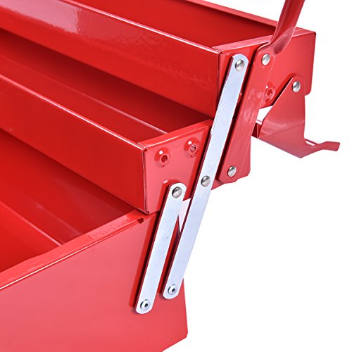 Werkzeugkasten Werkzeugkiste Werkzeugbox Werkzeugkoffer Metall rot - 4