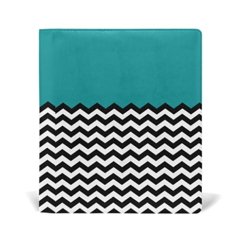 COOSUN Mint Chevron Prenota Sox Stretchable Copertina, misura la maggior parte libri di testo Rilegato fino a 9 x 11. adesivo-libero, Scuola del Cuoio Pu Libro Protector 9-x-11-inch multicolore