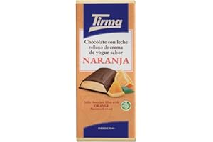 Tirma Tableta de Chocolate con Leche Rellena de Crema de Yogur y Sabor a Naranja, 103g - Chocolate Cremoso con Relleno de Fruta, Perfecto para Postres y Snacks
