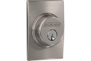 Schlage B60N CEN 619 Century Single Cylinder Deadbolt, Satin Nickel