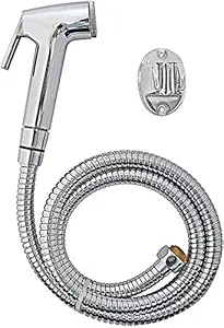 Ramoni Health Faucet with Stainless Steel Tube and PVC Holder, Chrome Finished (Silver)