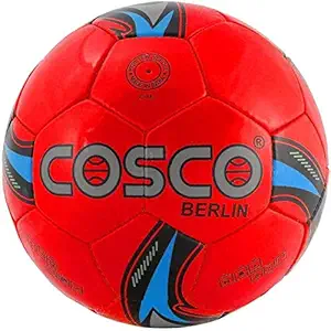 Cosco Berlin Nylon Hand Stitched Outdoor Play Football for Men Women (Red, Blue, Size 5)