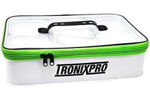 TRONIXPRO Tronix Pro Bait Stocker | 41cm x26cm x10cm | White EVA | Sea Fishing Bait and Tackle Organiser | Clear Lid | Corrosion Free Plastic Zips | Compatable with Bait Stocker Cool Bag | Code TLBSTO