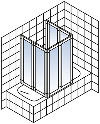 Schulte Duschabtrennung Badewanne Kunstglas alunatur 2×3 teilig 2 x 140×104 cm München, 1 Stück, 4056397001294 - 6