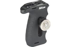 Nitze Poignée Latérale avec Arri Rosette,Side Handle pour Main Gauche ou Droite, Mini Poignée Latérale Réglable vers Le Haut et vers Le Bas pour Caméra Cage-PA29A
