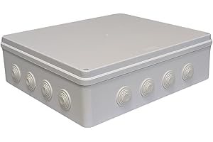 Lumonic Boîte de distribution blanche 400x350x120mm avec 16 ouvertures I Boîte de dérivation en saillie - IP65 I Boîte de jonction, boîte de serrage, boîte de dérivation pour intérieur & extérieur
