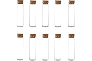 XUMIN 10pcs 60ml 2oz vide clair tubes à essai en verre borosilicate bouteille avec bouchons de liège portable fleur thé en poudre huile essentielle pot flacon titulaire flacon de réactif pour thé