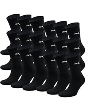 PUMA Unisex Crew Socks Socken Sportsocken MIT FROTTEESOHLE 18er Pack, 18 Paar,mt