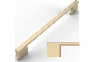 Amerdeco 10 Pièces Poignee de Meuble Cuisine Or Brossé 160mm Alliage de zinc Argent Poignées Meubles avec Vis, pour Bureaux, Tiroirs, Armoires, Placard UK0035