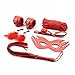 Produktbild GRONG Nachtclub Bühnenshow Verkörpert Spielzeug Lederbrillen Set / Rot 6 Sätze Milchclip Peitsche, 10 Meter Seil Mund Stecker / Mann Sex Spiel Traktion Spielzeug,Rot,10m